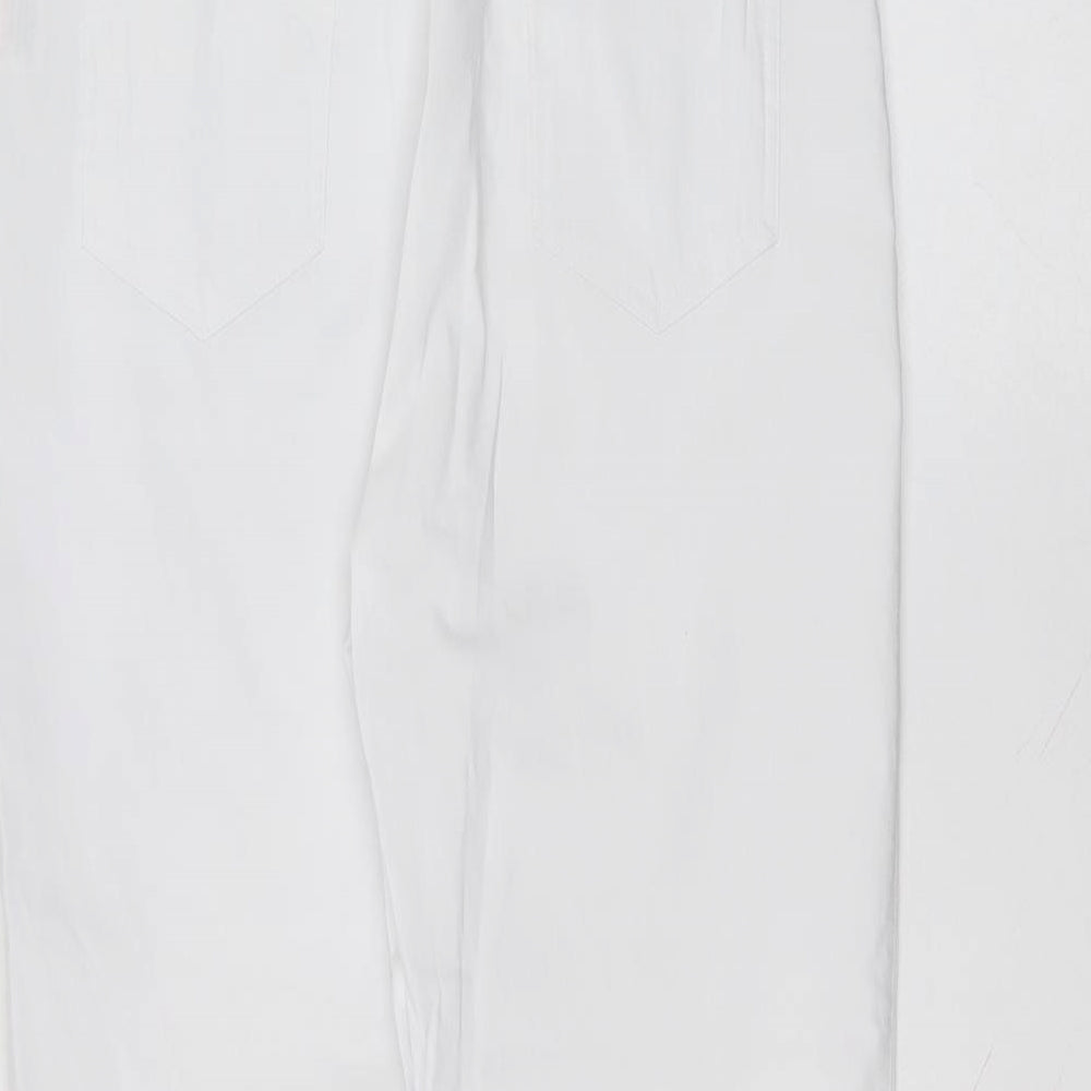 Classic Womens White Cotton Skinny Jeans Size 12 L25 in Regular