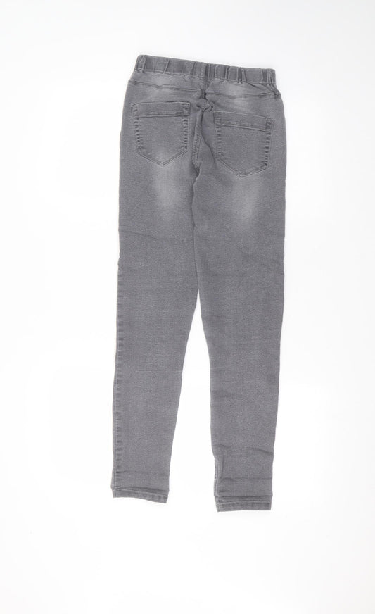 Peacocks Womens Grey Cotton Skinny Jeans Size 8 L26 in Regular