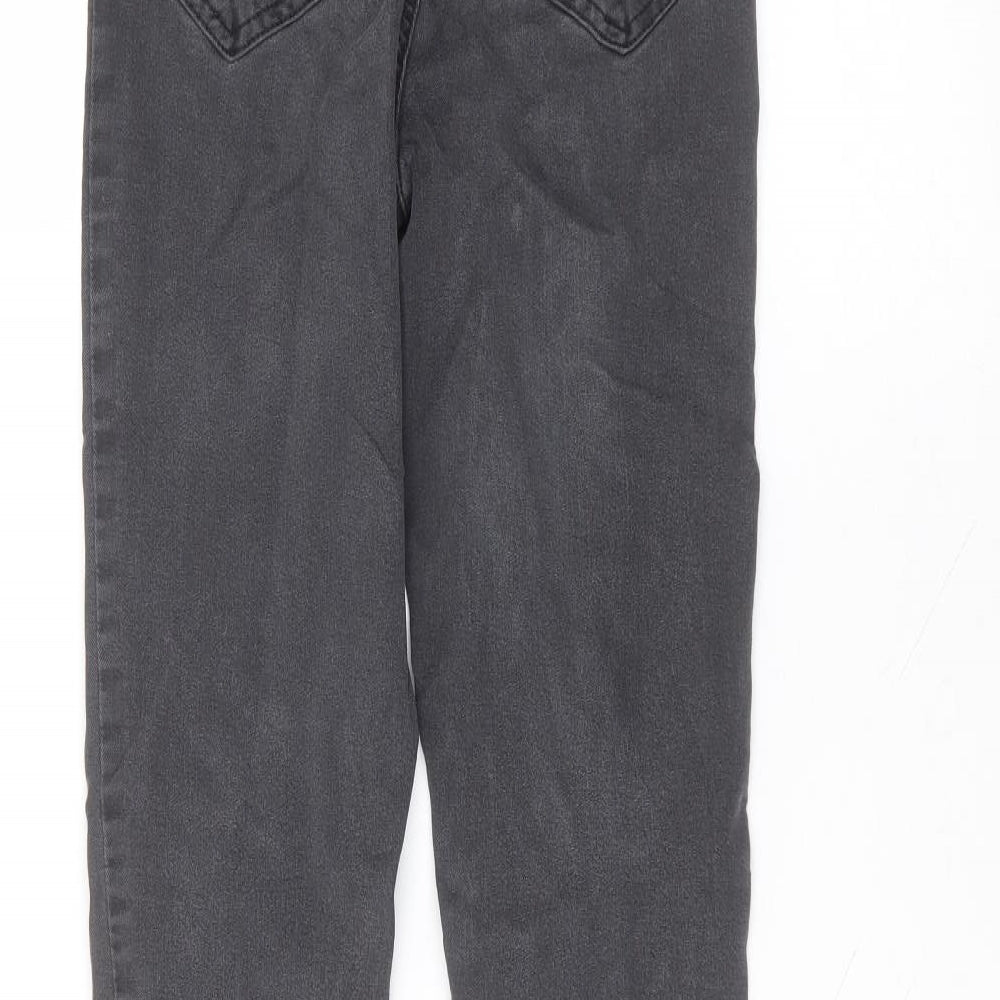 Brand and care label for F&F women’s black cotton skinny jeans, size UK 10, 26-inch leg regular