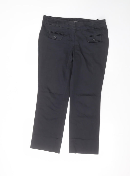 Womens UK Size 12 Marks and Spencer Regular Fit Blue Trousers