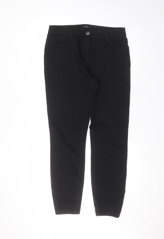 Additional front view of Matalan women’s black cotton skinny jeans, size UK 12, 27-inch leg regular