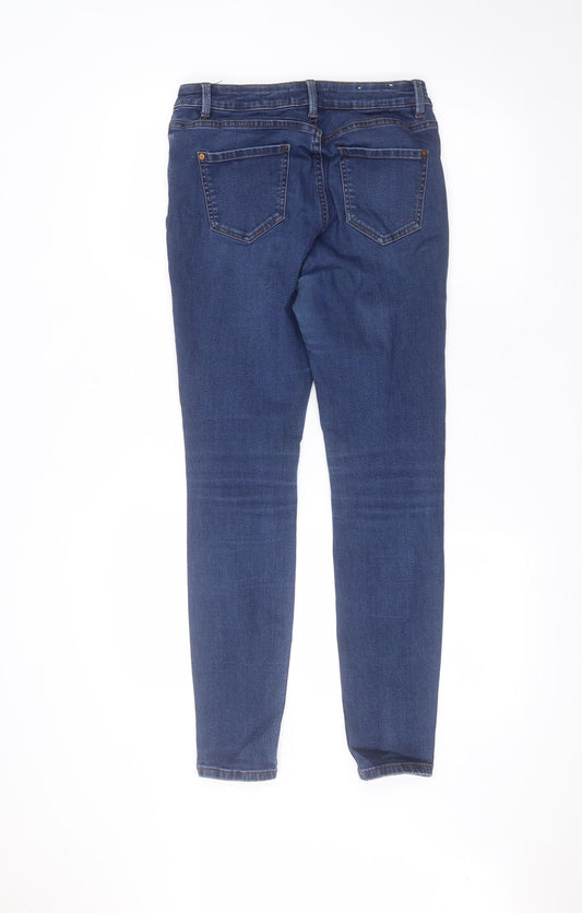 New Look Womens Blue Cotton Skinny Jeans Size 12 L27 in Regular