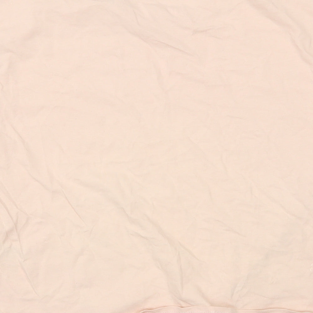 H&M Girls Beige 100% Cotton Basic T-Shirt Size 10-11 Years Round Neck Pullover - Tie Detail
