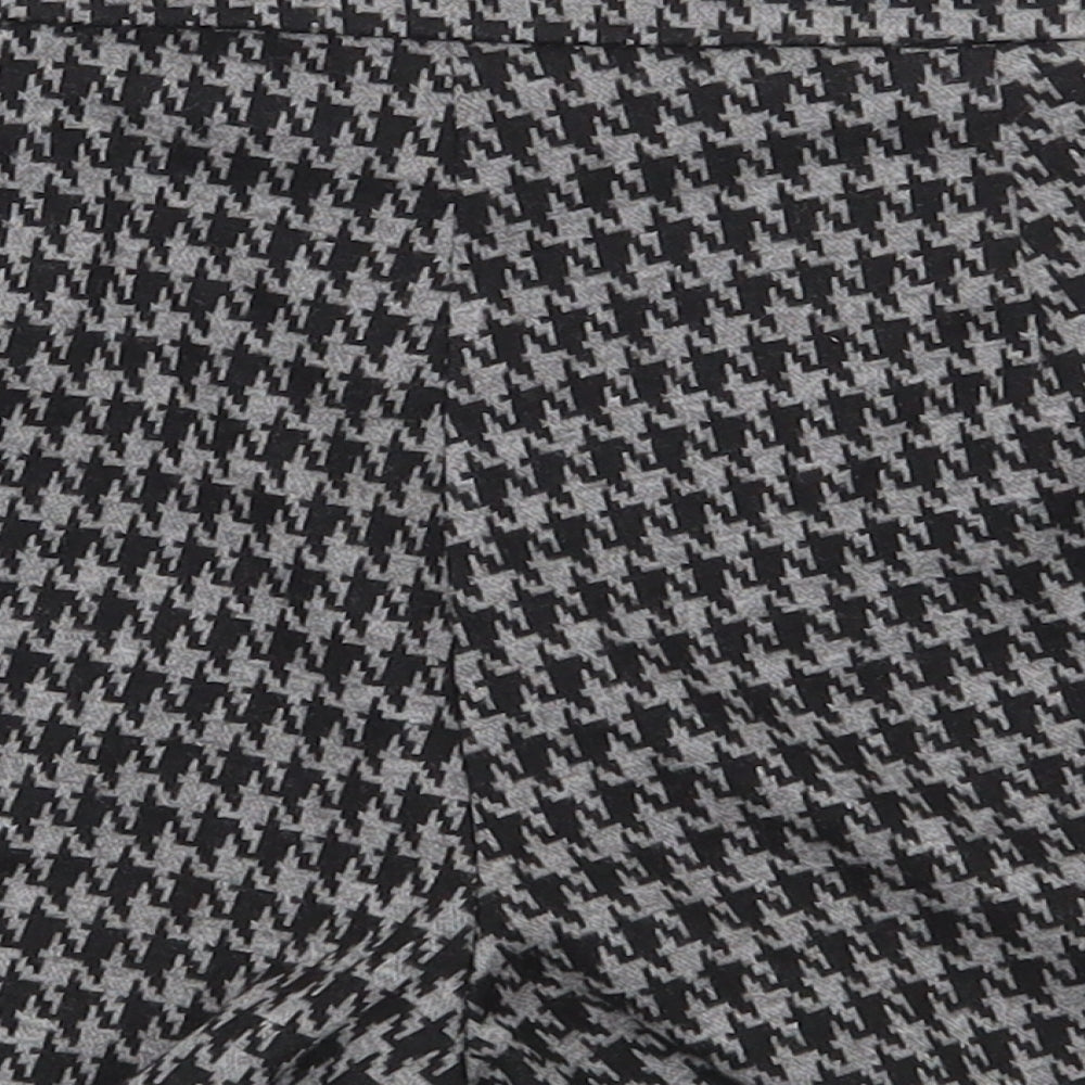 Papaya Womens Black Check Polyester Hot Pants Shorts Size 8  Regular Zip