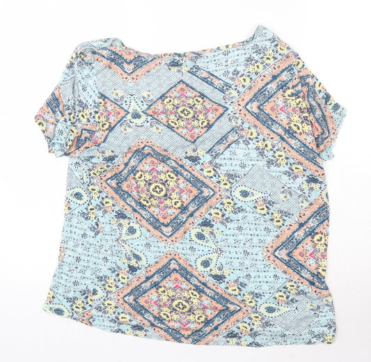 George Womens Multicoloured Floral Viscose Basic T-Shirt Size 18 Round Neck