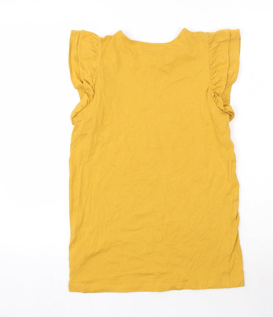 Womens UK Size 6 New Look Yellow Basic Tank