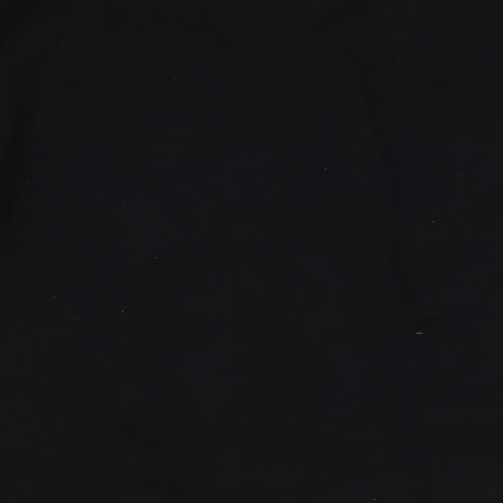 Brand and care label for Myprotein men’s black round neck cotton jumper, size 2XL