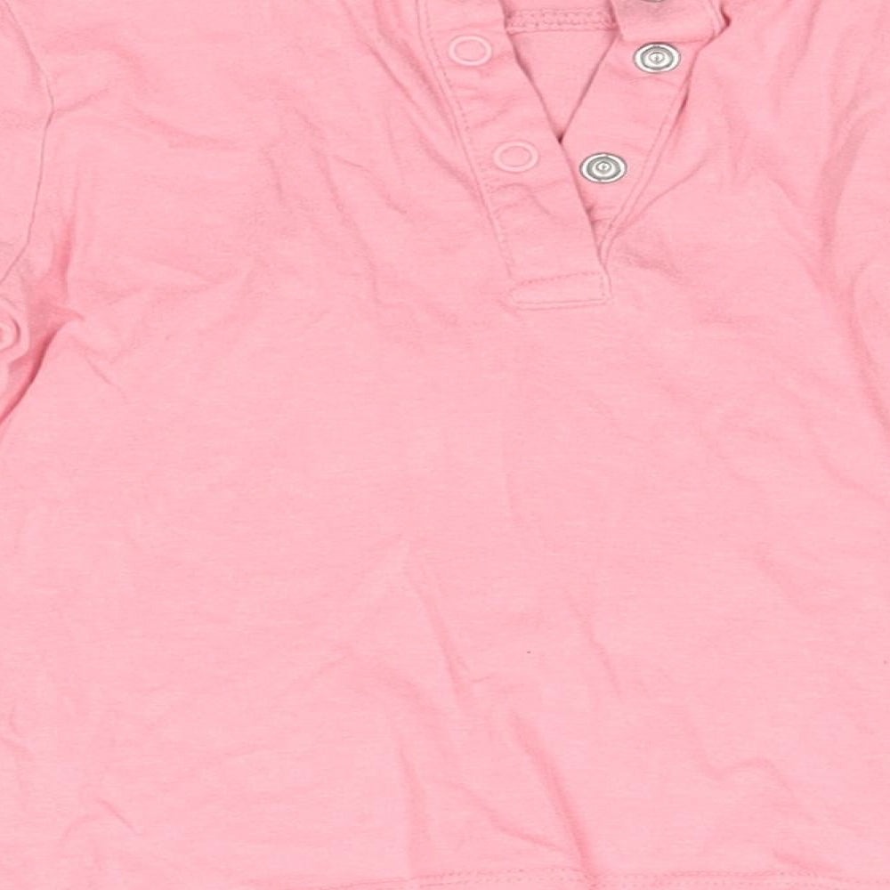 Mothercare Baby Pink 100% Cotton Basic Blouse Size 18-24 Months Round Neck