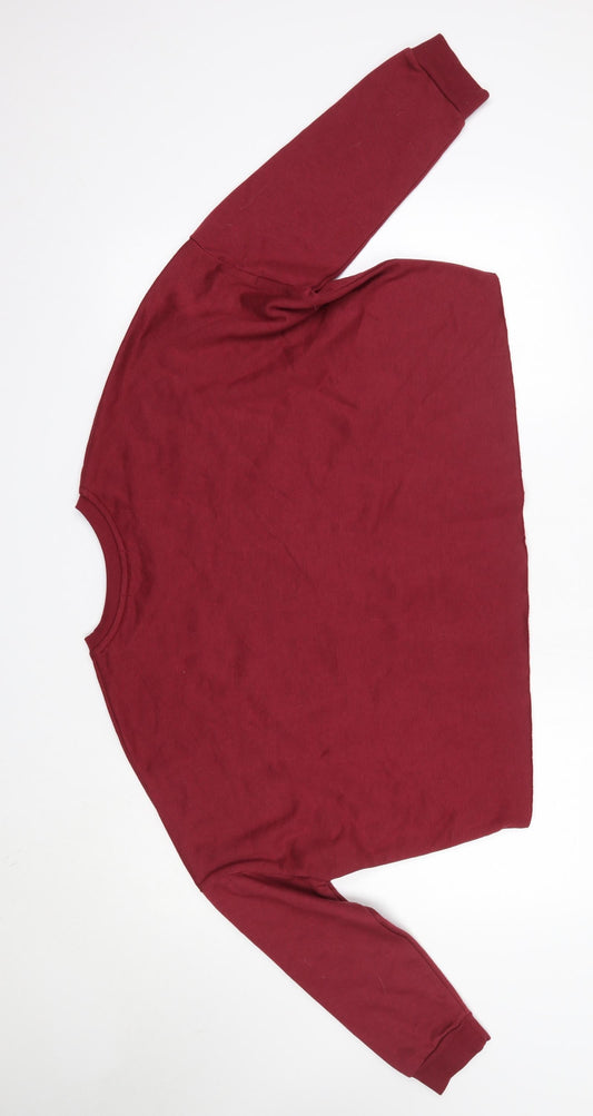 Primark Womens Red Round Neck Polyester Pullover Jumper Size L