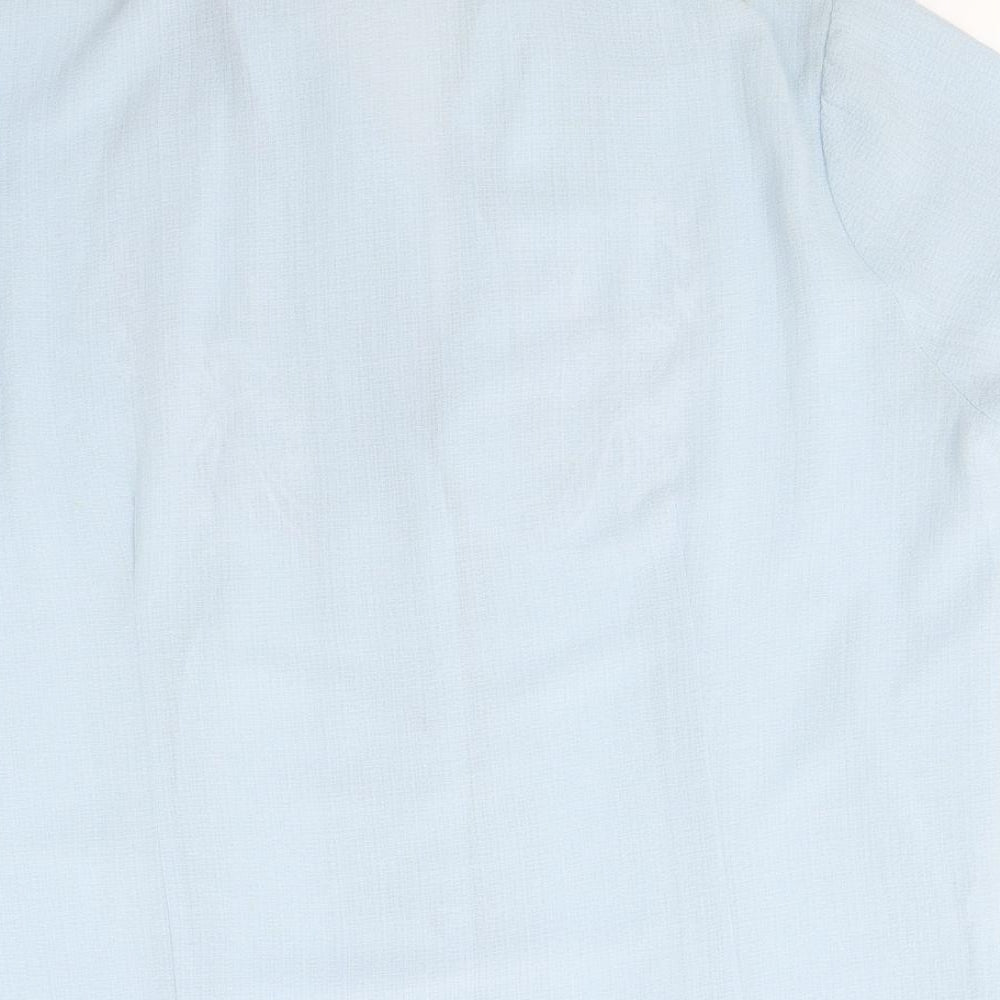 Womens UK Size 14 Anne Smith Blue Basic Button-Up