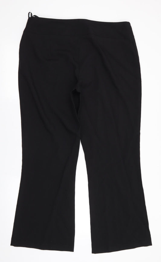 Womens UK Size 16 Papaya Regular Fit Black Trousers