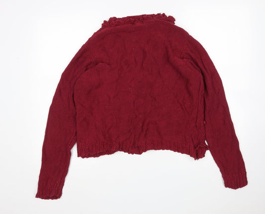 Bonmarche Womens Purple V-Neck Cotton Cardigan Jumper Size L