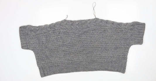 M&S Mens Grey Round Neck Acrylic Pullover Jumper Size L