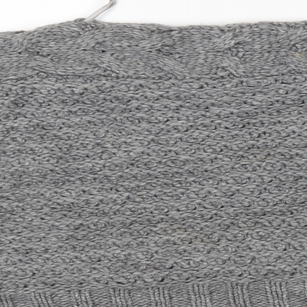 M&S Mens Grey Round Neck Acrylic Pullover Jumper Size L