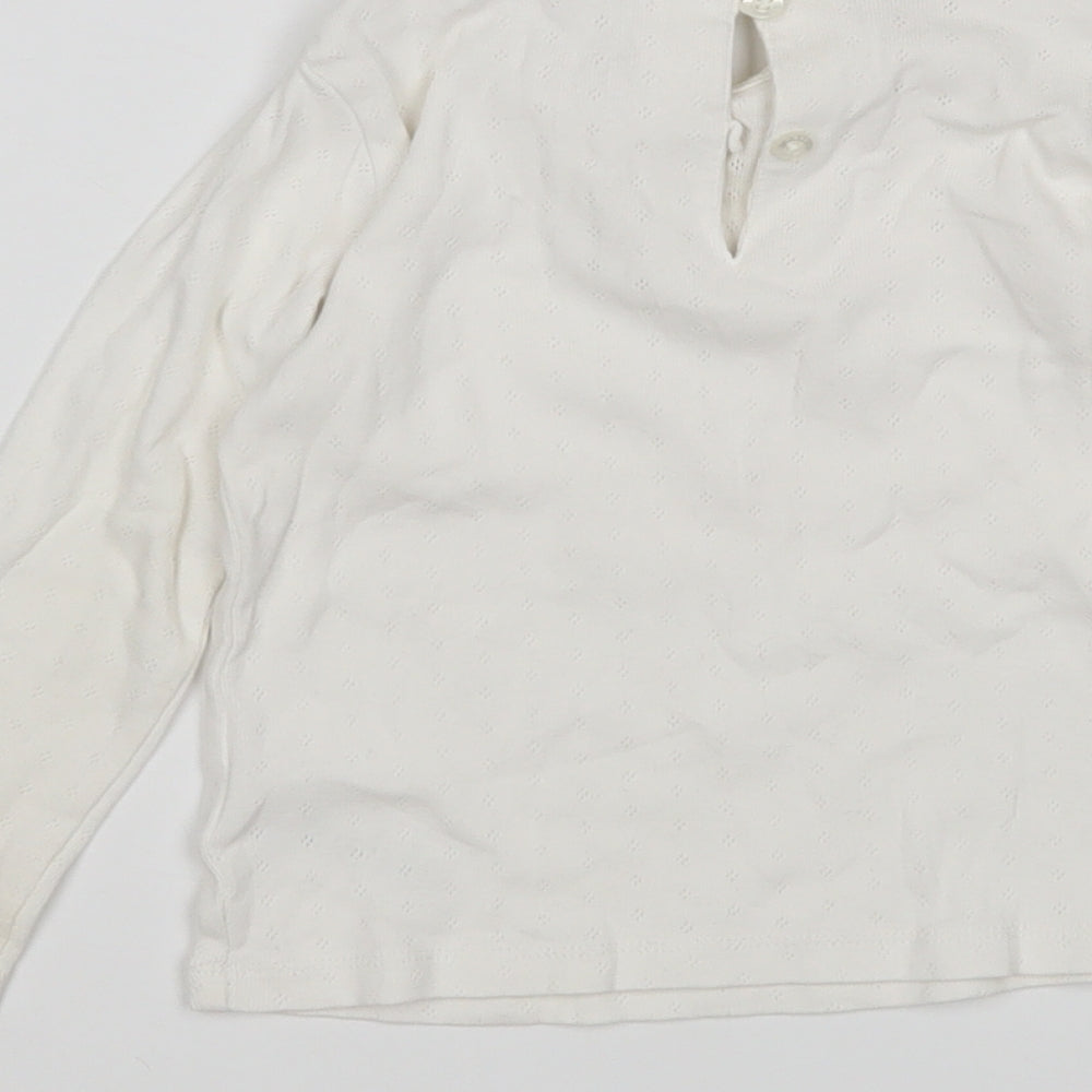 NEXT Girls White Cotton Basic T-Shirt Size 18-24 Months Round Neck