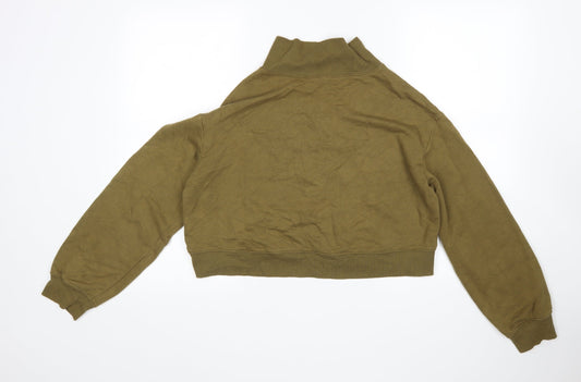 H&M Womens Green Cotton Pullover Sweatshirt Size S