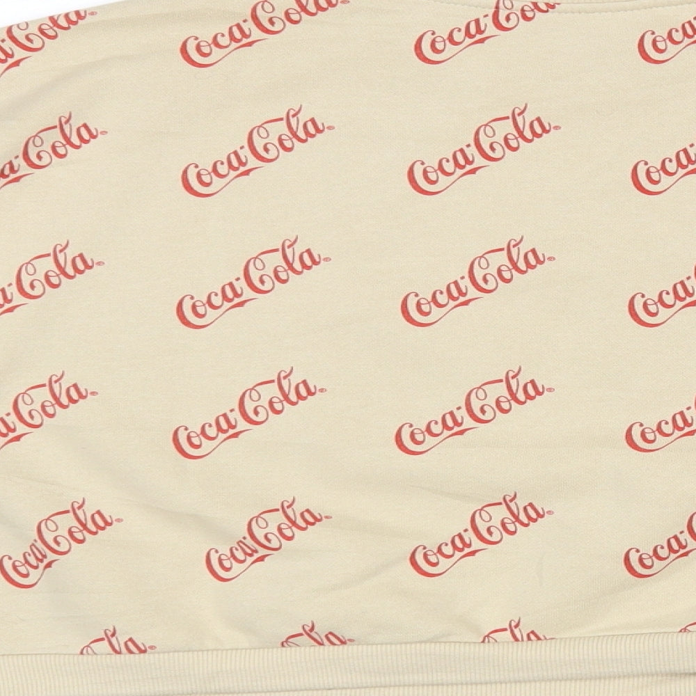 Primark Womens Beige Polyester Pullover Size S Round Neck - Coca cola