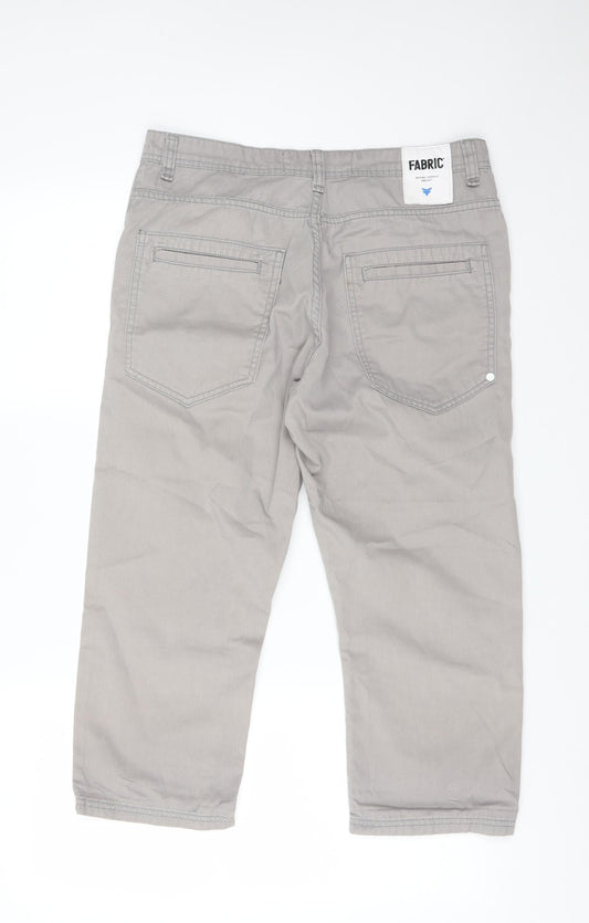 Fabric Mens Grey Cotton Jeans Size 30 L21 in Regular