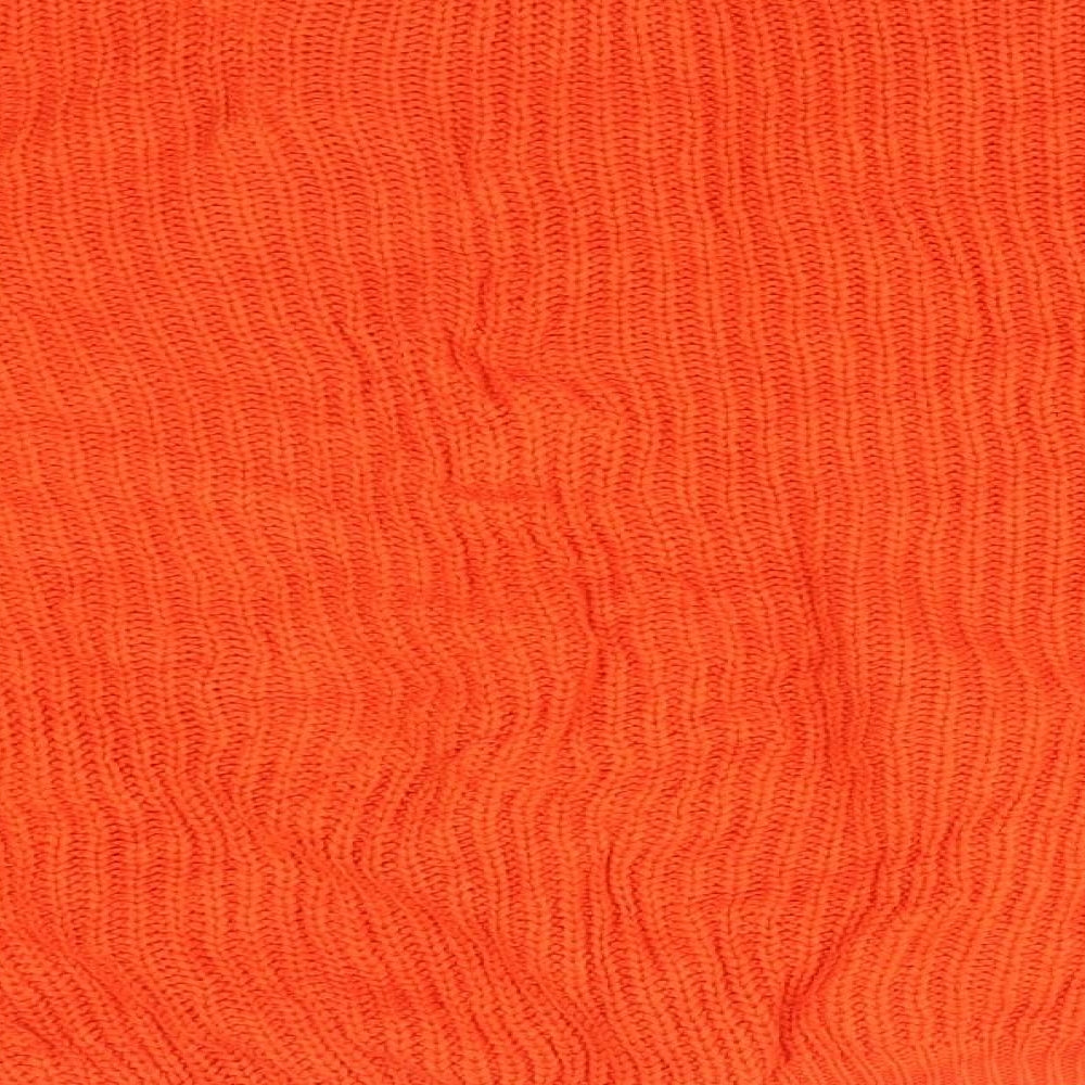 Peacocks Womens Orange Acrylic Pullover Sweatshirt Size L