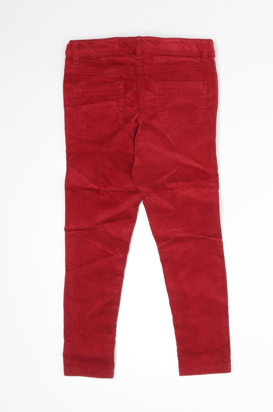 NEXT Girls Red Cotton Straight Jeans Size 7 Years Regular