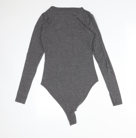 Select Womens Grey Viscose Bodysuit One-Piece Size 8 - LUXE NEW YORK CITY
