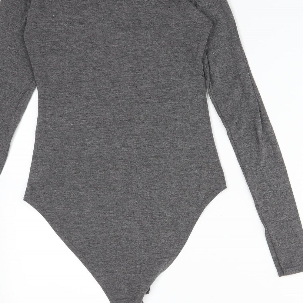 Select Womens Grey Viscose Bodysuit One-Piece Size 8 - LUXE NEW YORK CITY