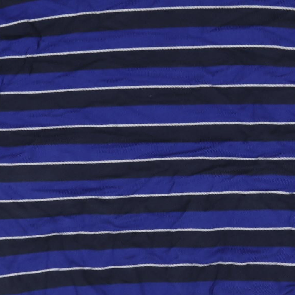 Cedar Wood State Mens Blue Round Neck Striped Cotton Pullover Jumper Size M