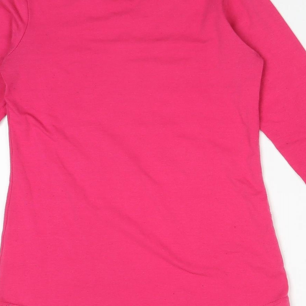 MISS BUNNY Girls Pink Floral Basic T-Shirt Size 10 Years Round Neck - SWAN TODAY