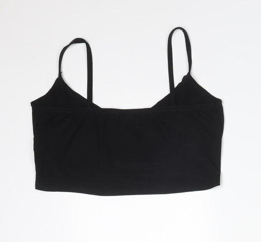 Womens UK Size 10 PRETTYLITTLETHING Black Camisole T-Shirt