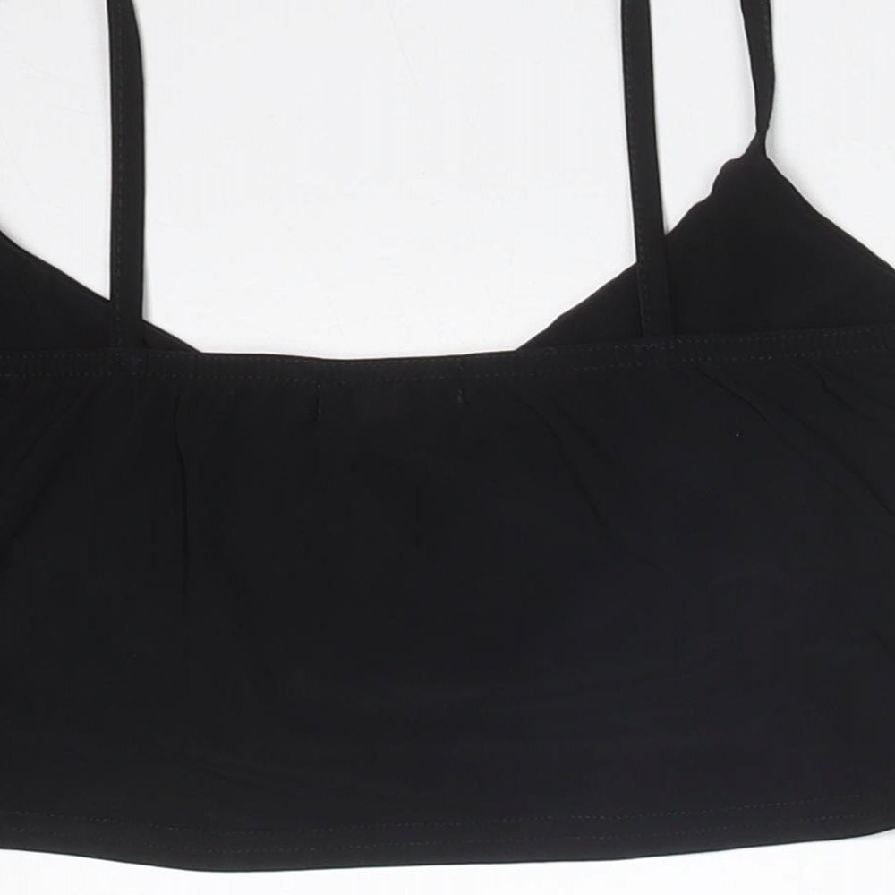 Womens UK Size 10 PRETTYLITTLETHING Black Camisole T-Shirt