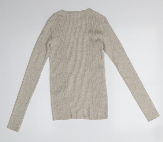 Womens UK Size XS H&M Beige Cardigan Jumper