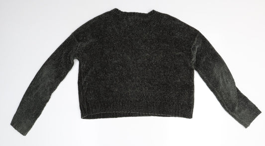 lefties Womens Green Round Neck Acrylic Pullover Jumper Size S