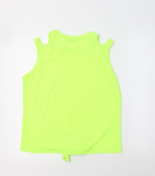 SheIn Womens Green Polyester Basic T-Shirt Size M Crew Neck