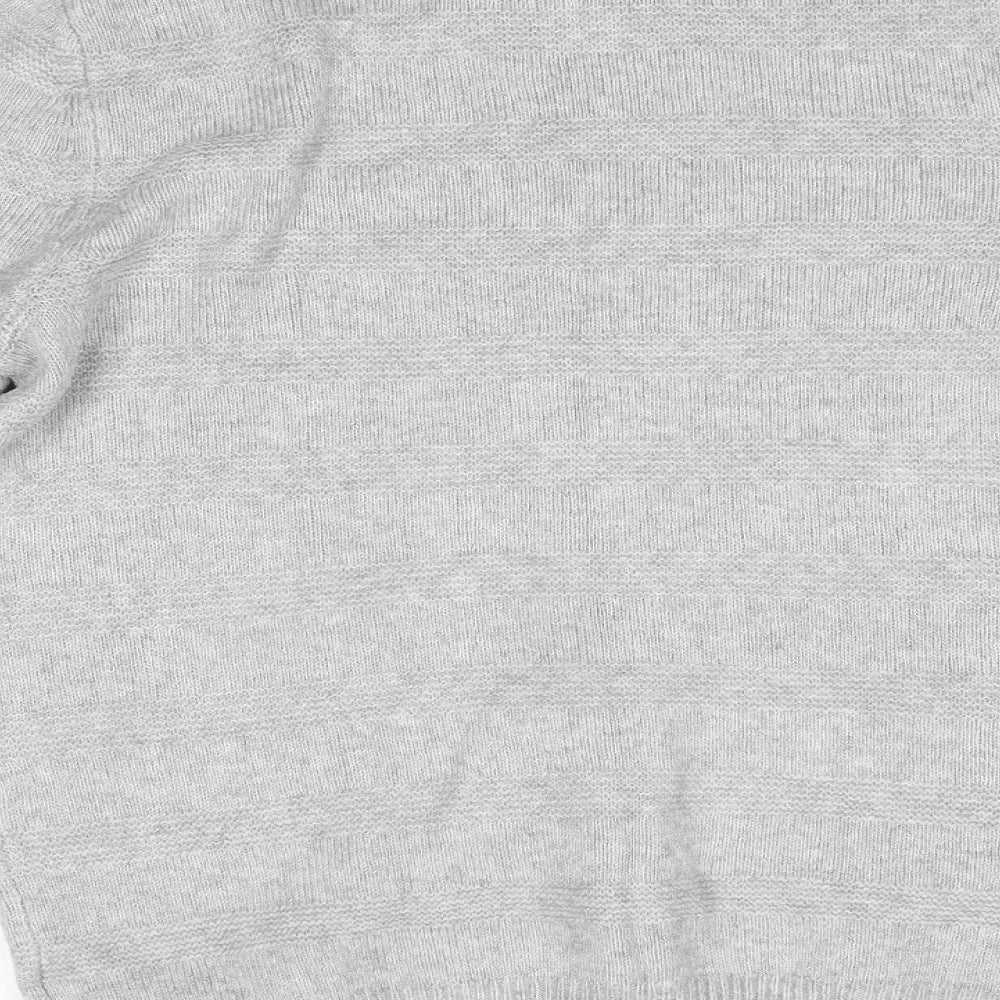 M&S Mens Grey Round Neck Acrylic Pullover Jumper Size M