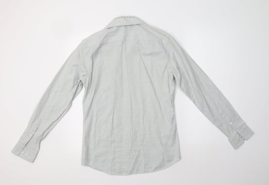 Rough Justice Mens Grey Cotton Dress Shirt Size 15 Collared