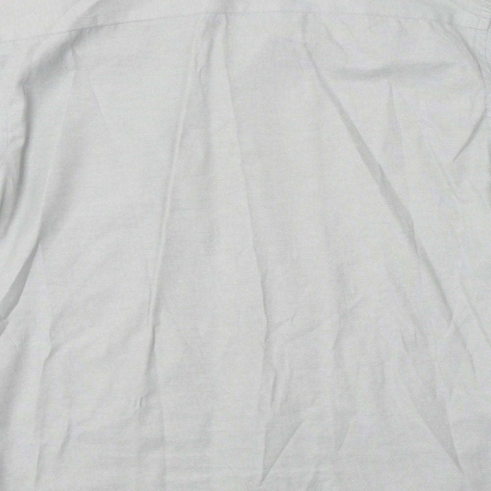 Rough Justice Mens Grey Cotton Dress Shirt Size 15 Collared