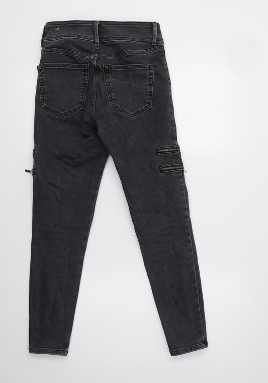 Topshop Womens Grey Cotton Skinny Jeans Size 26 L30 in Regular