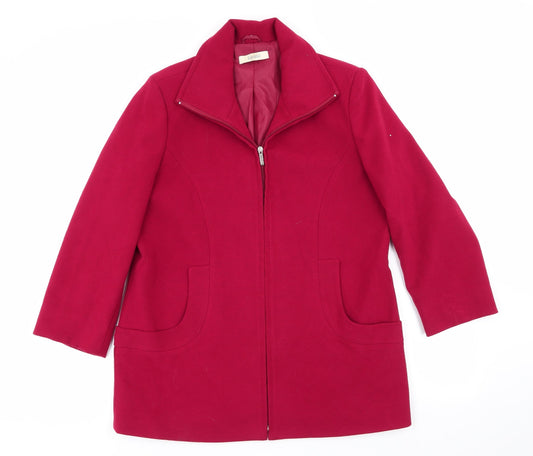 Womens UK Size 14 Classics Red Overcoat