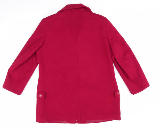 Classics Womens Red Overcoat Coat Size 14 - Deep Red