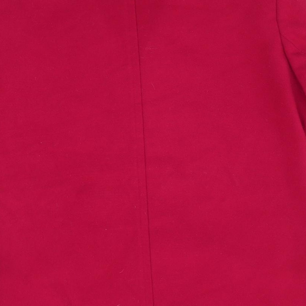 Brand and care label for Classics women’s red overcoat coat, size UK 14, - deep red
