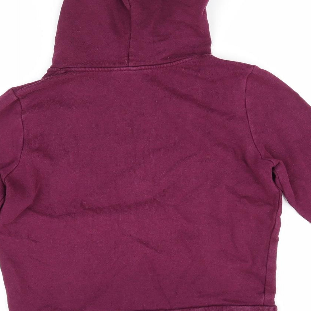 Brand and care label for Divided women’s purple cotton full zip hoodie, size S, - plum coloured