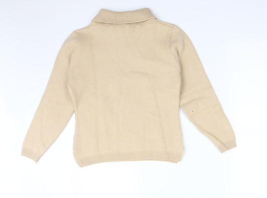 EDITIONS Womens Brown Wool Basic T-Shirt Size S Roll Neck