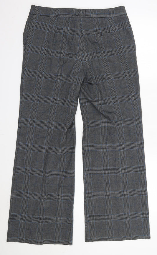 George Womens Grey Check Polyester Dress Pants Trousers Size 10 L29 in Regular
