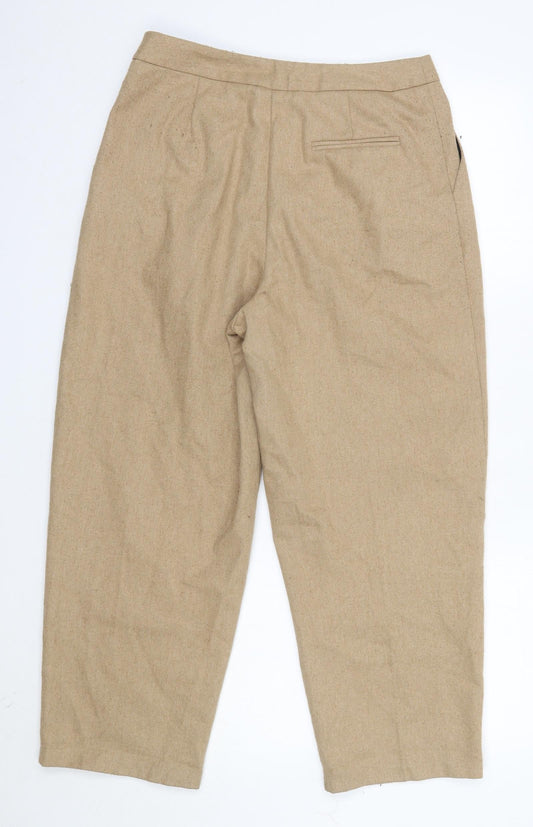 Womens UK Size M Light Before Dark Regular Fit Dress Pants Brown Trousers