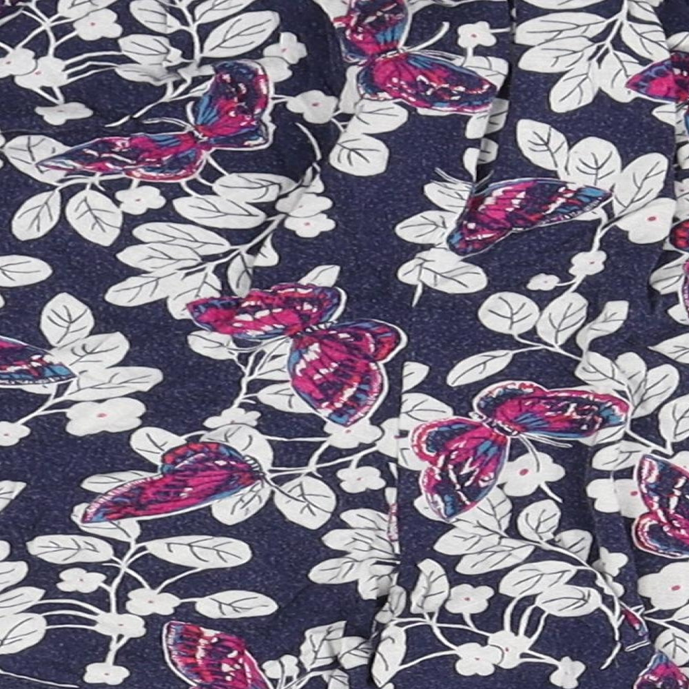 Marks and Spencer Womens Blue Floral Polyester Hot Pants Shorts Size 10  Regular