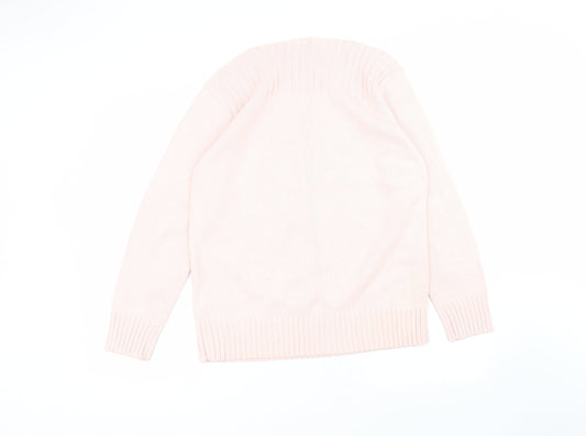 Liz Claiborne Womens Pink Round Neck Acrylic Pullover Jumper Size M