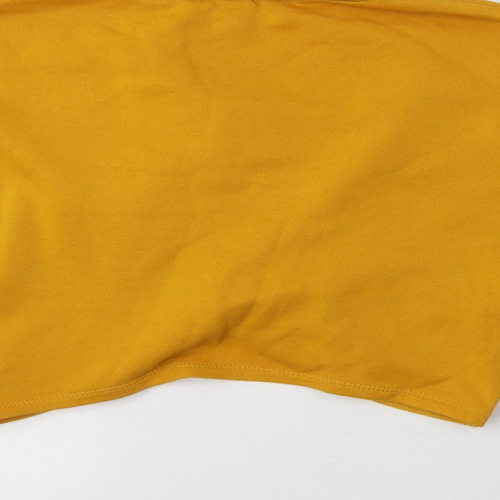 H&M Womens Yellow  Cotton Pullover Sweatshirt Size XS