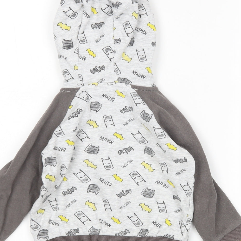 CoolClub Boys Grey Cotton Full Zip Hoodie Size 2 Years - Bat Man