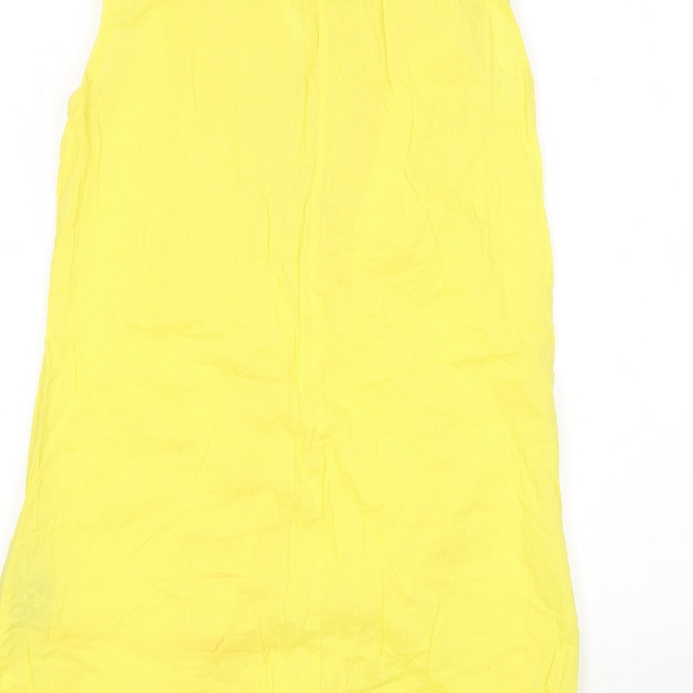 Womens UK Size L Zara Yellow Basic Blouse
