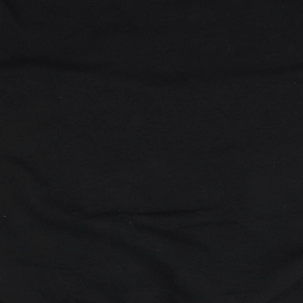 Brand and care label for BIG men’s black round neck cotton jumper, size M